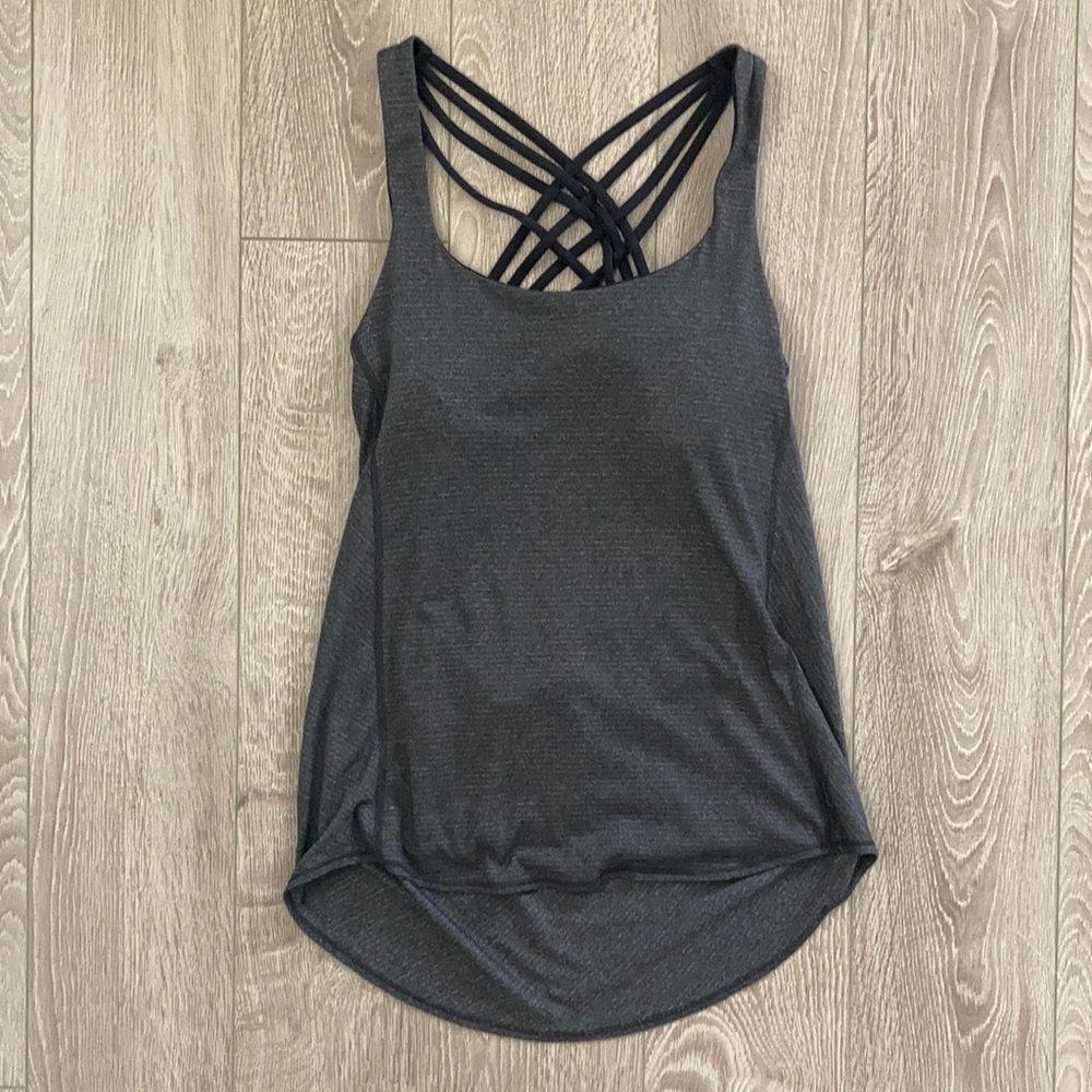 Lululemon Open Back Grey/Black Tank Top